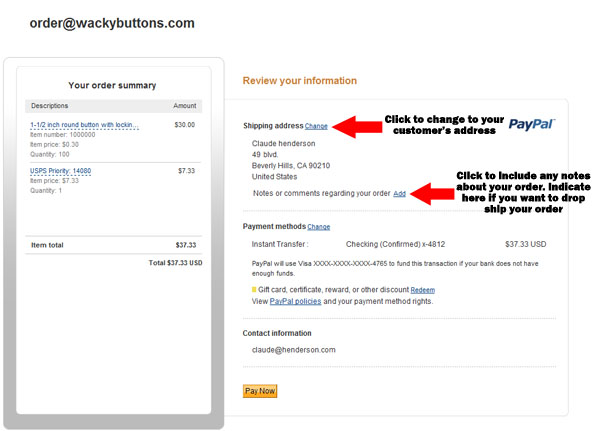 PayPal: How to Blind Drop Ship