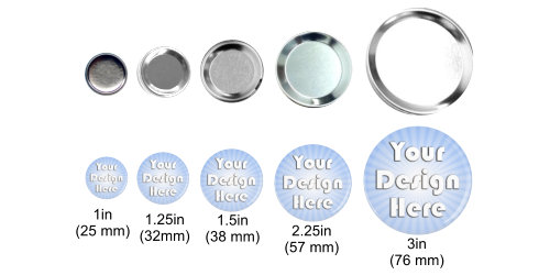 flat back buttons different button sizes