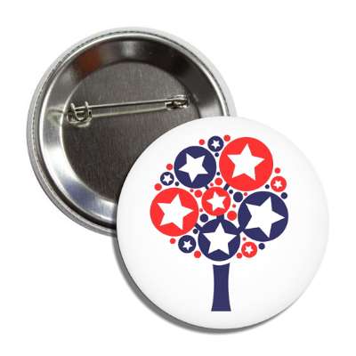 american tree leaves stars red white blue button