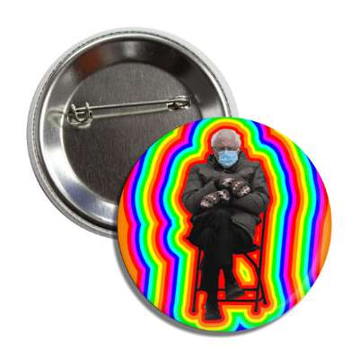 bernie mittens mask chair inauguration rainbow button