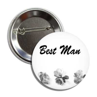 best man three grey flowers bottom button