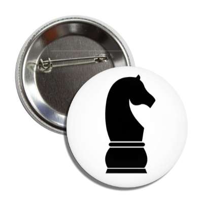 black knight chess piece button