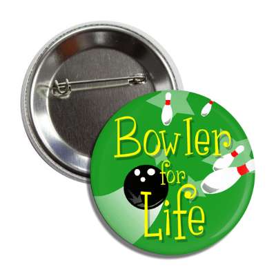 bowler for life bowling pins ball green button