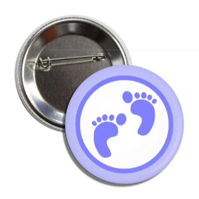 boy footprints blue border button