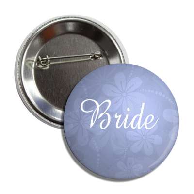 bride floral blue button