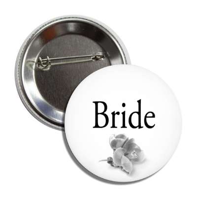 bride one flower grey classic button
