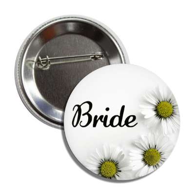 bride white flowers button