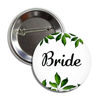 bride white green leaves button