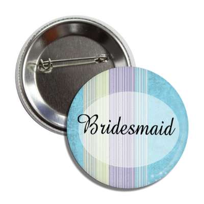 bridesmaid blue lines oval button