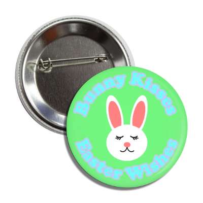 bunny kisses easter wishes green button
