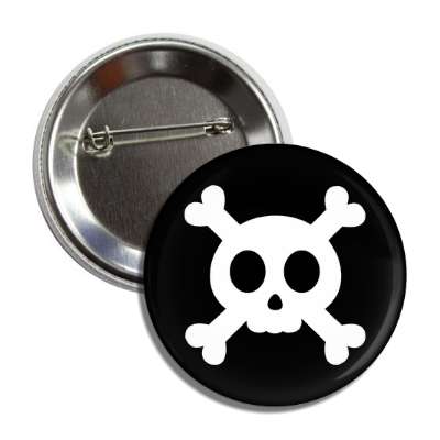 cute skull and crossbones button
