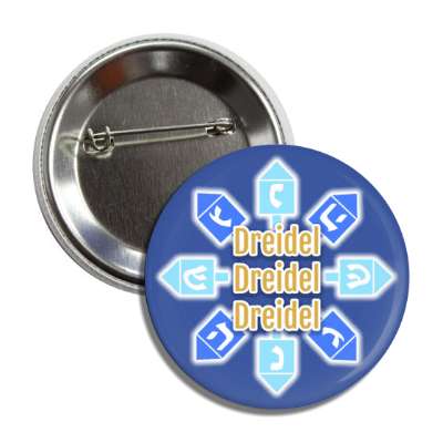 dreidel border hebrew letters blue button