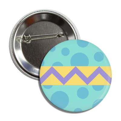 easter egg design zig zag polka dots bluegreen button