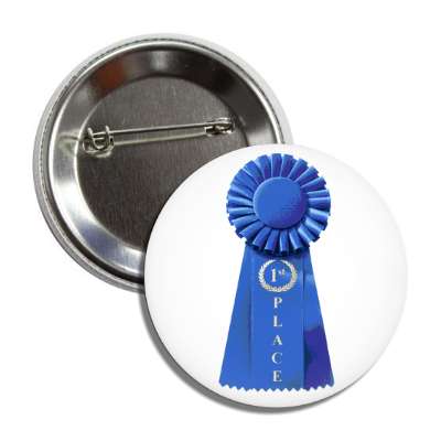 first place ribbon blue button
