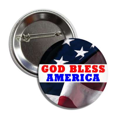 god bless america flag white rectangle red blue button