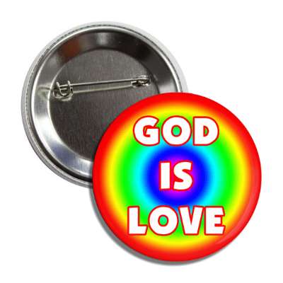 god is love circle rainbow button