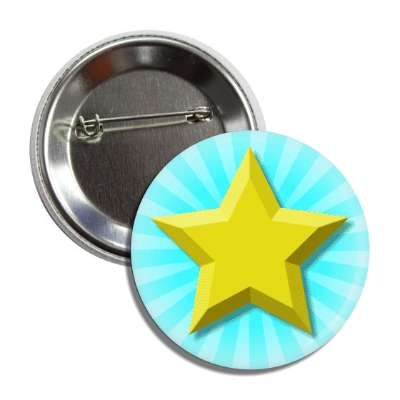 gold star aqua burst rays button