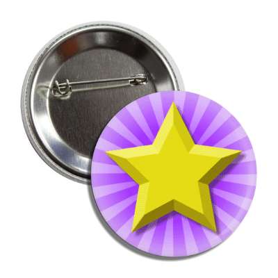 gold star purple burst rays button