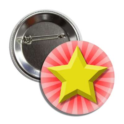 gold star red burst rays button