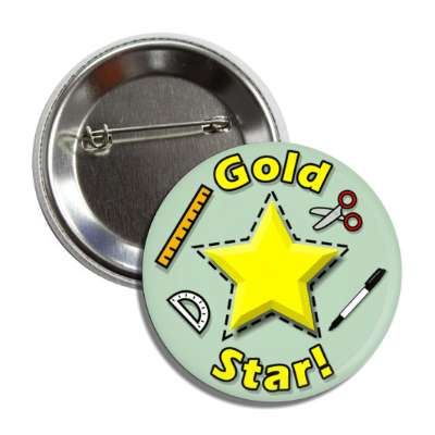 gold star ruler protractor scissors marker dotted lines button