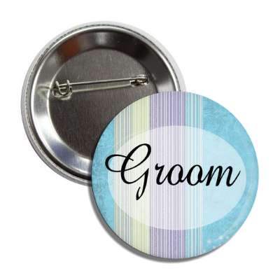 groom blue lines oval button