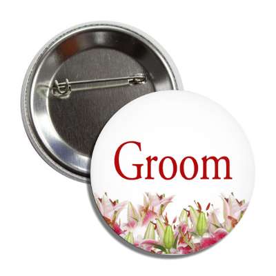 groom colorful flowers classic button