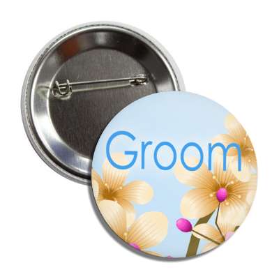 groom colorful flowers button