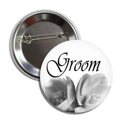 groom grey flowers bottom button