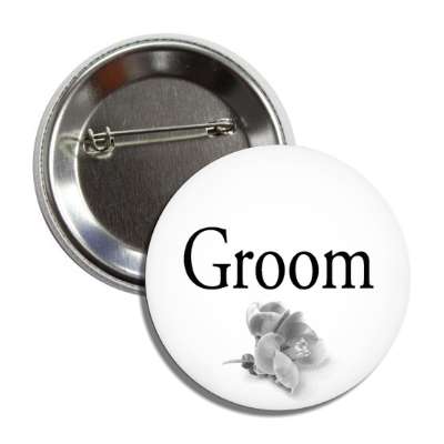 groom one grey flower classic button