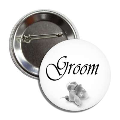 groom one grey flower button