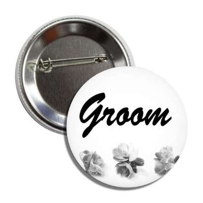 groom three grey flowers bottom button