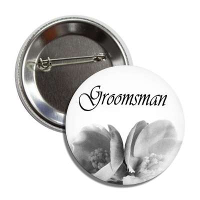 groomsman grey flowers bottom button
