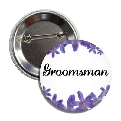groomsman purple flowers white button