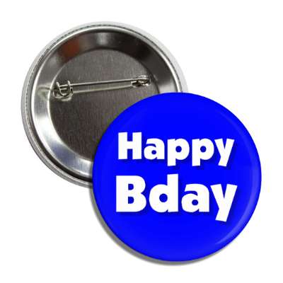 happy bday birthday blue button