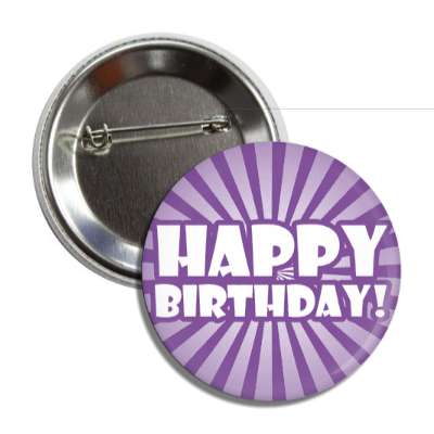 happy birthday purple rays bold button