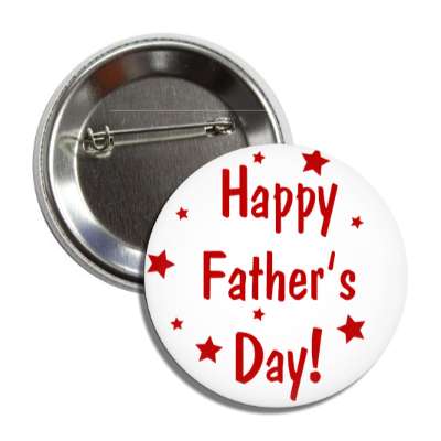 happy fathers day white stars red button