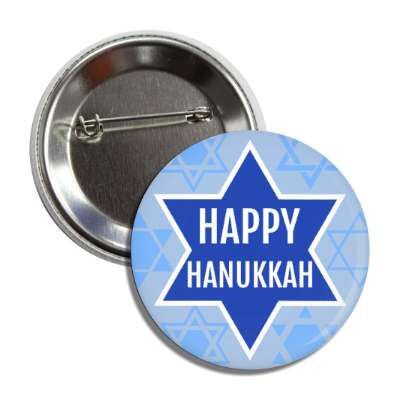 happy hanukkah dark blue star of david button
