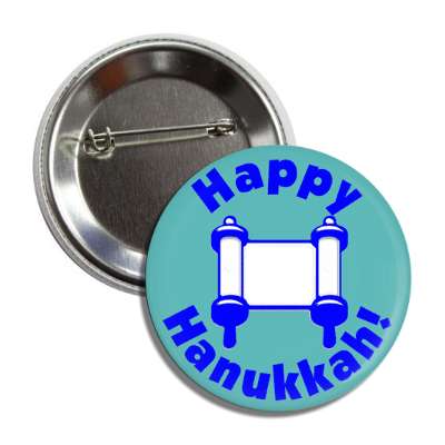 happy hanukkah torah button