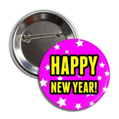 happy new year purple stars button