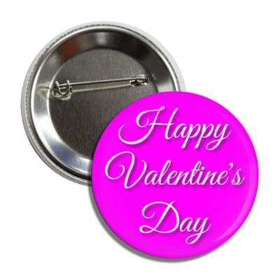 happy valentines day magenta cursive button