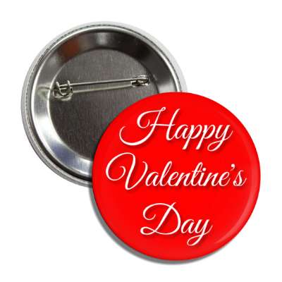 happy valentines day red cursive button