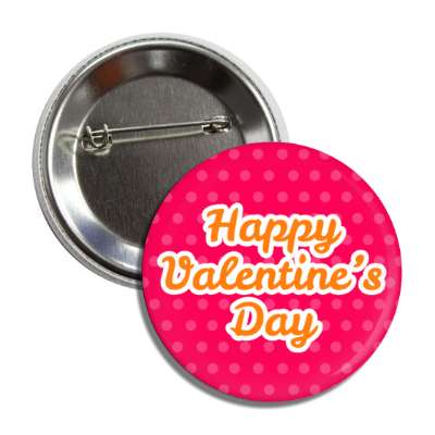happy valentines day red orange cursive button