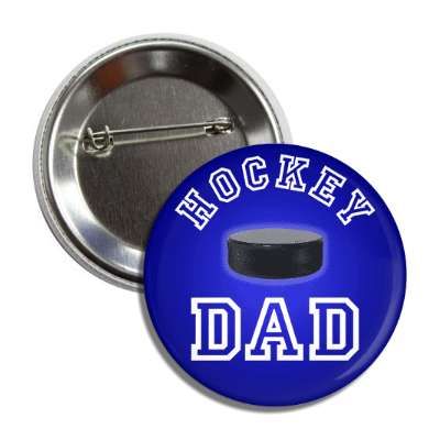 hockey dad blue puck button
