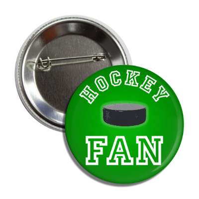 hockey fan green puck button