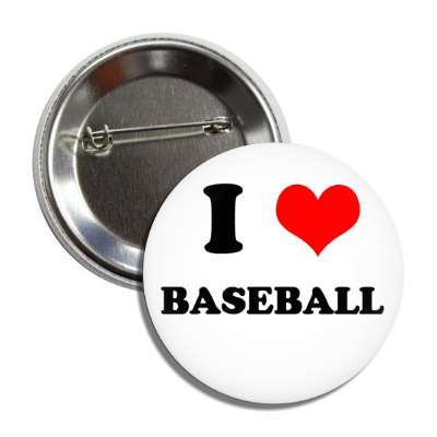 i heart baseball button