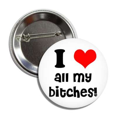 i love all my bitches button