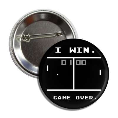 i win game over pong button