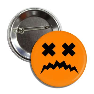 jack o lantern pumpkin face dead sad button