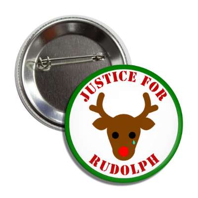 justice for rudolph green border red stencil button