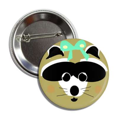 lady raccoon button